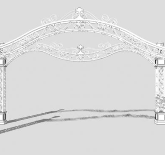 白色旅游景区大门景观公园游乐场入口SU模型下载_sketchup草图大师SKP模型