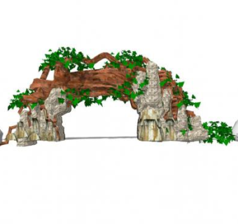 公园旅游景区大门景观入口SU模型下载_sketchup草图大师SKP模型