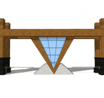 景区大门景观入口SU模型下载_sketchup草图大师SKP模型