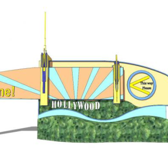 卡通旅游景区大门景观入口SU模型下载_sketchup草图大师SKP模型