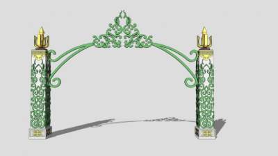 游乐园旅游景区大门入口SU模型下载_sketchup草图大师SKP模型