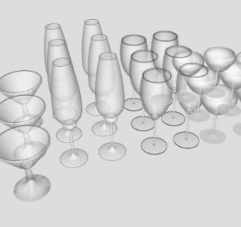 红酒杯酒杯SU模型下载_sketchup草图大师SKP模型