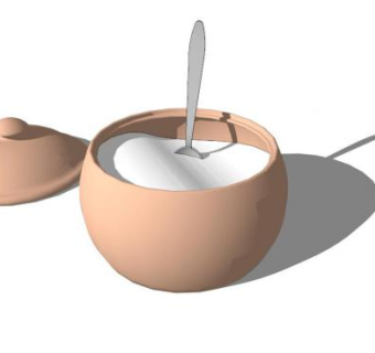 白糖陶罐盐罐味精罐SU模型下载_sketchup草图大师SKP模型
