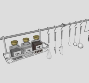 不锈钢厨具架SU模型下载_sketchup草图大师SKP模型