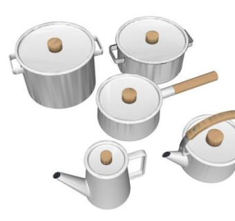 不锈钢厨具套装SU模型下载_sketchup草图大师SKP模型