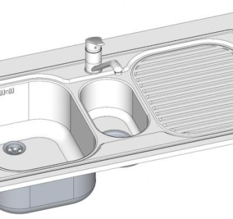 厨房不锈钢洗碗盆SU模型下载_sketchup草图大师SKP模型
