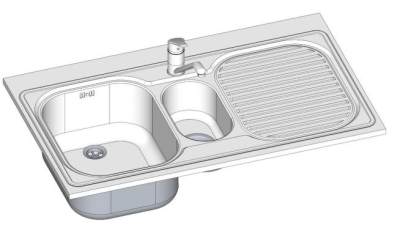厨房不锈钢洗碗盆SU模型下载_sketchup草图大师SKP模型