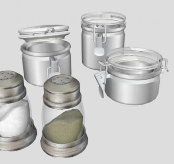 储存罐调味料罐SU模型下载_sketchup草图大师SKP模型