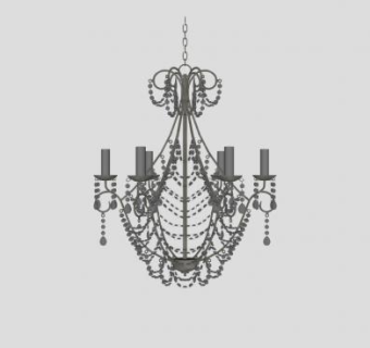 欧式铁艺吊灯灯具sketchup模型下载_sketchup草图大师SKP模型