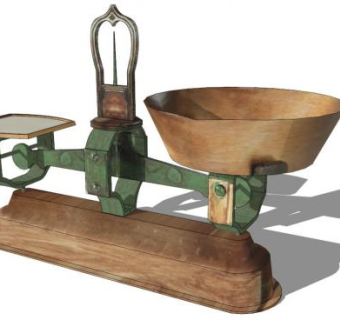 复古秤SU模型下载_sketchup草图大师SKP模型