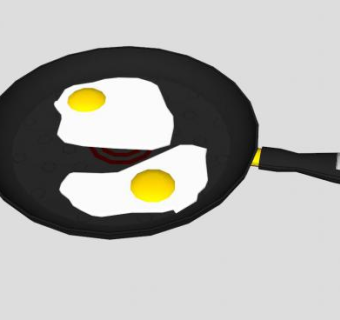 荷包蛋不粘锅SU模型下载_sketchup草图大师SKP模型