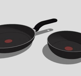 黑色不粘锅SU模型下载_sketchup草图大师SKP模型