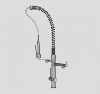 可移动厨房洗碗水龙头SU模型下载_sketchup草图大师SKP模型