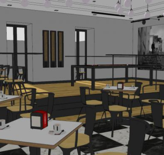 咖啡馆咖啡厅SU模型下载_sketchup草图大师SKP模型