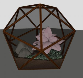 装饰花瓣摆件陈设SU模型下载_sketchup草图大师SKP模型