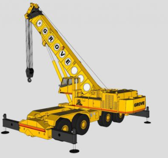 汽车吊起重机吊车SU模型_su模型下载 草图大师模型_SKP模型