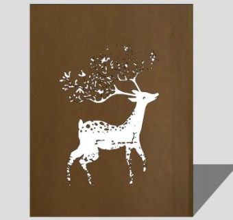 鹿的铁锈板耐候钢板SU模型下载_sketchup草图大师SKP模型