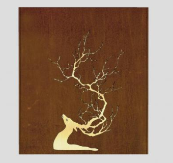 鹿树铁锈板耐候钢板SU模型下载_sketchup草图大师SKP模型