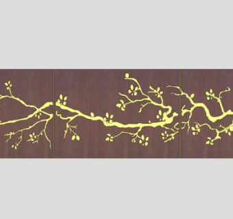 梅花铁锈板耐候钢板SU模型下载_sketchup草图大师SKP模型