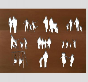 人的铁锈板耐候钢板SU模型下载_sketchup草图大师SKP模型