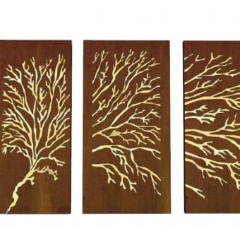 树铁锈板耐候钢板SU模型下载_sketchup草图大师SKP模型