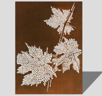 树叶图案铁锈板耐候钢板SU模型下载_sketchup草图大师SKP模型