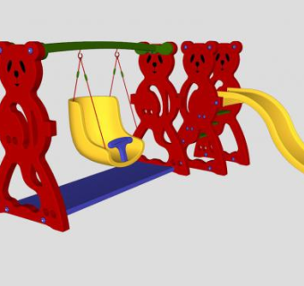 儿童游乐设施秋千滑梯SU模型下载_sketchup草图大师SKP模型