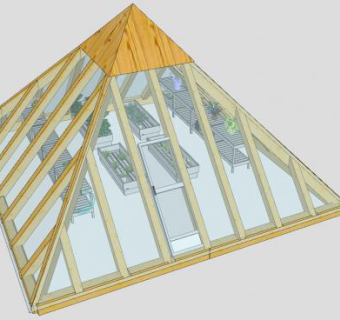 三角面玻璃阳光房SU模型下载_sketchup草图大师SKP模型