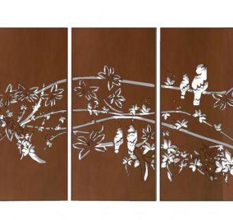 图案铁锈板耐候钢板SU模型下载_sketchup草图大师SKP模型