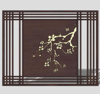 新中式铁锈板耐候钢板SU模型下载_sketchup草图大师SKP模型