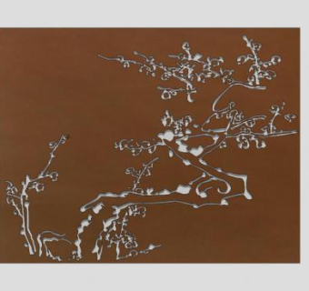 中式铁锈板耐候钢板SU模型下载_sketchup草图大师SKP模型