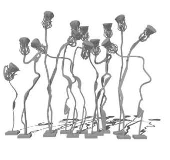 创意莲藕雕塑SU模型下载_sketchup草图大师SKP模型