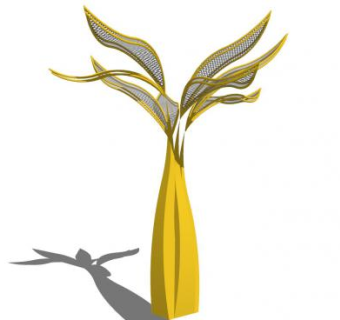 现代创意树形雕塑SU模型下载_sketchup草图大师SKP模型