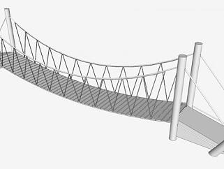 木质吊桥sketchup模型下载_sketchup草图大师SKP模型