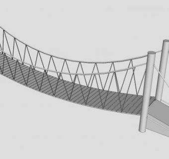 木质吊桥sketchup模型下载_sketchup草图大师SKP模型