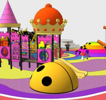 儿童游乐设施游乐场游乐区SU模型下载_sketchup草图大师SKP模型