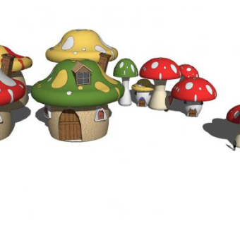 蘑菇房SU模型下载_sketchup草图大师SKP模型