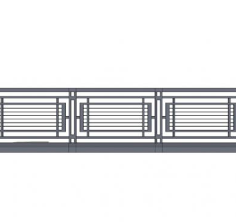 豪华铁艺围栏护栏栏杆SU模型下载_sketchup草图大师SKP模型