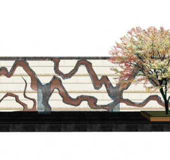 水景墙流水景墙SU模型下载_sketchup草图大师SKP模型