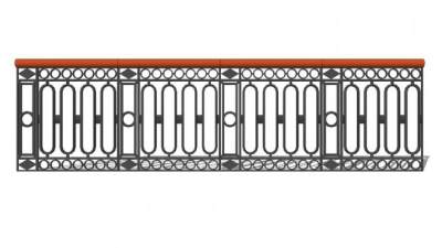 红色铁艺围栏护栏栏杆SU模型下载_sketchup草图大师SKP模型