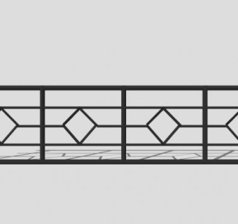 户外铁艺围栏护栏SU模型下载_sketchup草图大师SKP模型