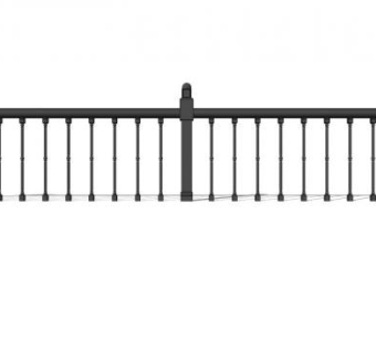 简单铁艺护栏栏杆SU模型下载_sketchup草图大师SKP模型