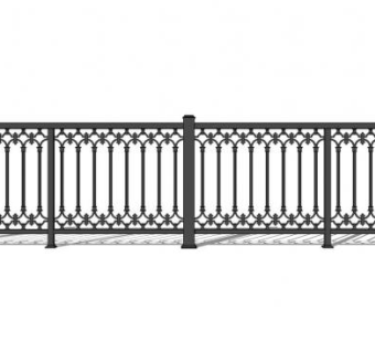 经典铁艺围栏护栏栏杆SU模型下载_sketchup草图大师SKP模型