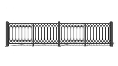 经典铁艺围栏护栏栏杆SU模型下载_sketchup草图大师SKP模型