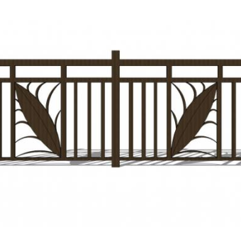 树叶铁艺围栏护栏栏杆SU模型下载_sketchup草图大师SKP模型