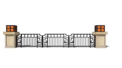 铁花铁艺围栏护栏栏杆SU模型下载_sketchup草图大师SKP模型