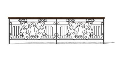 铁艺的栏杆SU模型下载_sketchup草图大师SKP模型