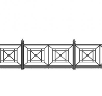 铁艺护栏栏杆SU模型下载_sketchup草图大师SKP模型