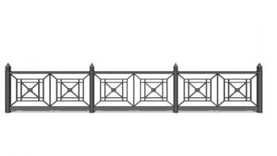 铁艺护栏栏杆SU模型下载_sketchup草图大师SKP模型