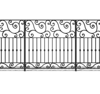 铁艺花纹围栏SU模型下载_sketchup草图大师SKP模型